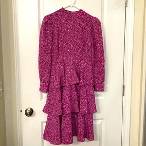Pink Cheetah ruffled dress